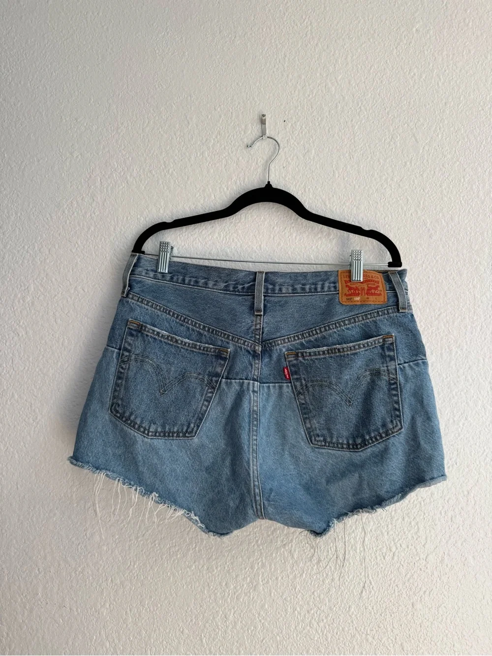 Levi’s 501 Women's High-Waist Two-Tone Denim Cutoff Shorts - Light Blue